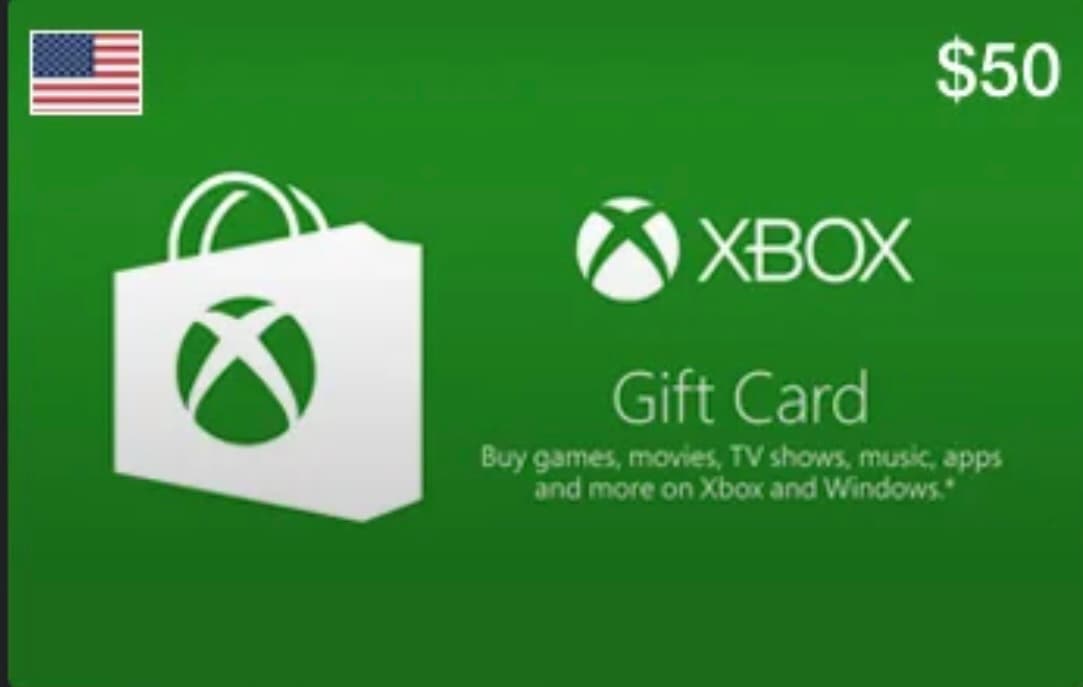 XBOX Live Gift Card 50 USD/US Dollars/$ for USA