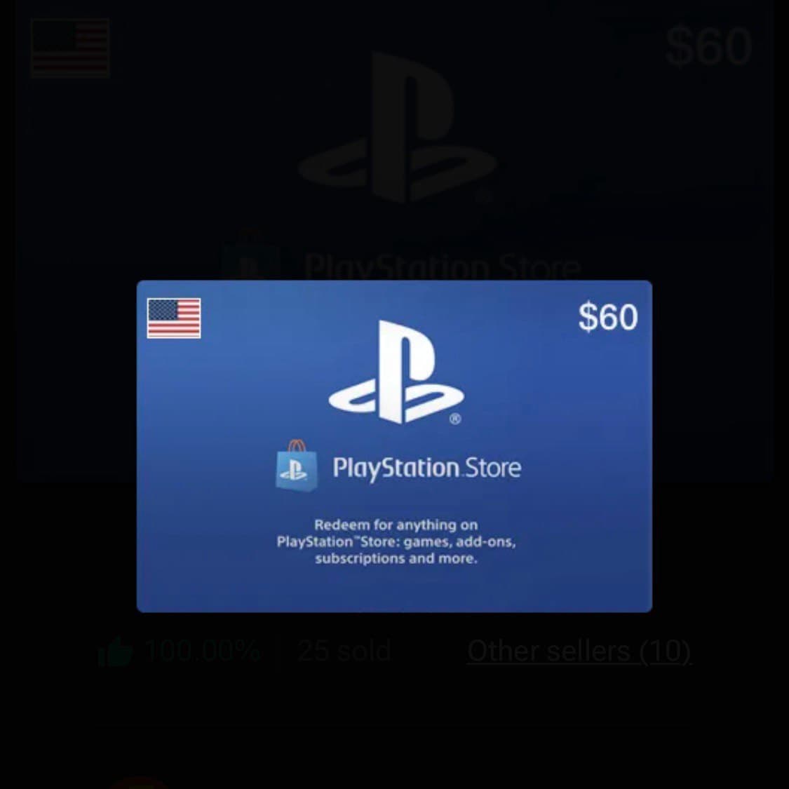 PSN Gift Card USD 60 (US)