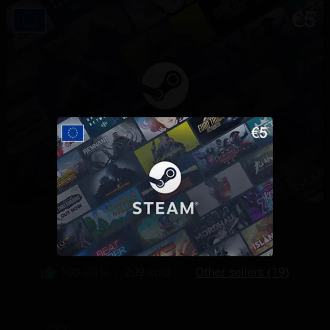 Steam Wallet Code EUR 5 (EU)