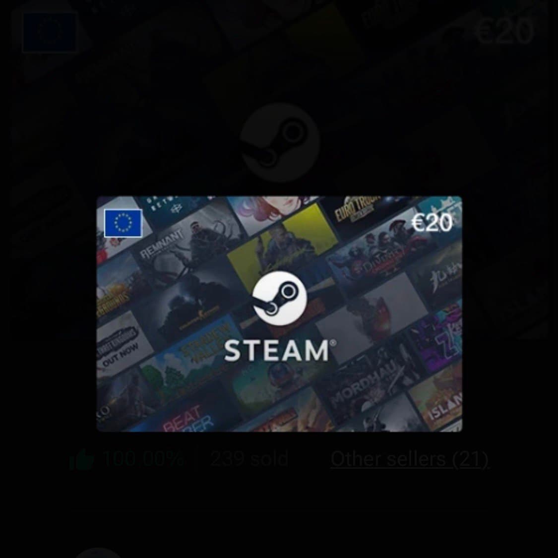 Steam Wallet Code EUR 20 (EU)